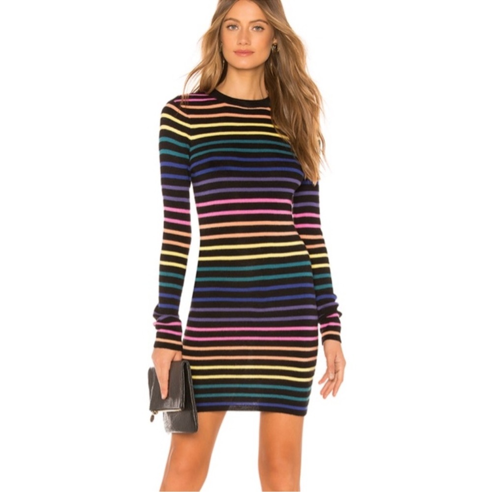 Lovers + Friends Multicolor Striped Long Sleeve Dress, like new!